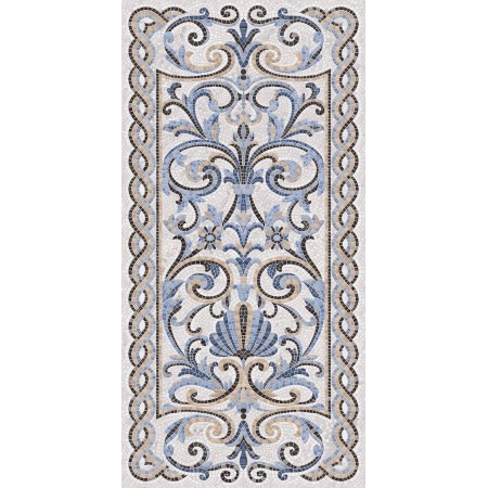 Керамический гранит 119,5х238,5 Мозаика синий декорированный лаппатированный (2,85/42,75)