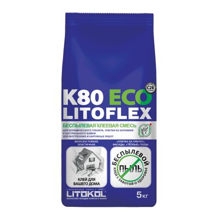 Клеевая смесь LITOFLEX K80 ECO серый, 5кг